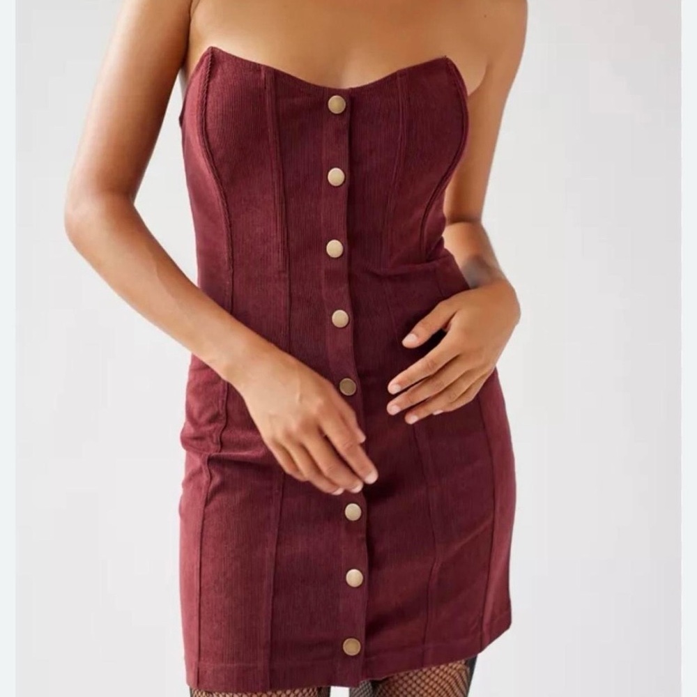 Urban Outfitters Burgundy Corduroy Dress